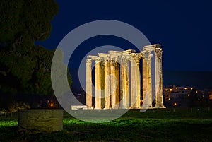 The Temple of Olympian Zeus in Athens, Greece