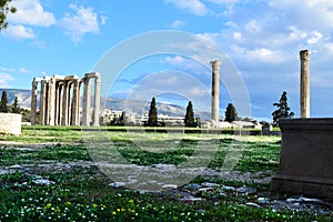 Meadows and the Temple of Olympian Zeus