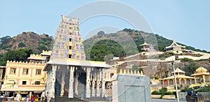 A temple over hill in south india.