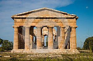 Temple at Paestum Italy frontal