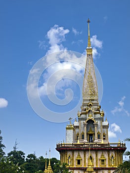 Temple pagoda chalong , Puket city , Thailand , photo