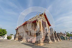 Temple with pagoda and sky background