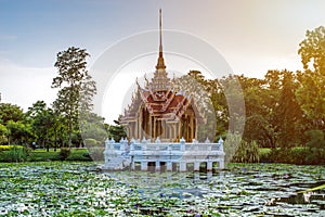 Temple Pavilion landmark of Suan Luang Rama IX Public Park, Bangkok.