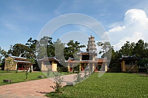 Temple at Perfume river in Hue, Vietnam