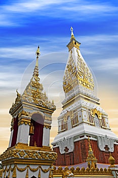 Temple of Phra That Phanom Stupa, important Theravada Buddhist structures in the region in in Nakhon Phanom Province, Thailand