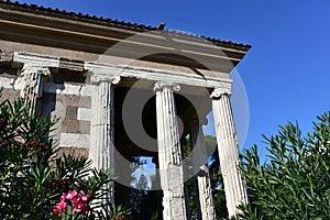 Temple of Portunus Tempio di Portuno. Ancient classical greek style roman temple. Rome, Italy.