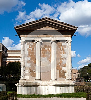 The Temple of Portunus Tempio di Portuno or Temple of Fortuna Virilis. Roman temple in Rome