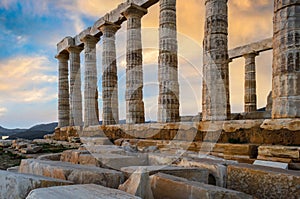Temple of Poseidon at Cape Sounion, Attica - Greece