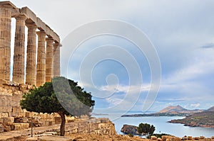 Temple of Poseidon at Cape Sounion Attica Greece