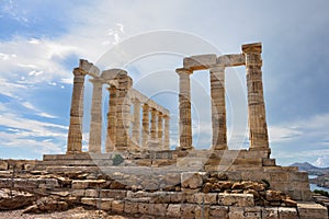 Temple of Poseidon at Cape Sounion Attica Greece