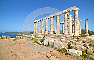 Temple of Poseidon at Cape Sounion Greece