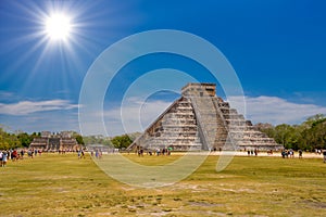 Temple Pyramid of Kukulcan El Castillo, Chichen Itza, Yucatan, Mexico, Maya civilization