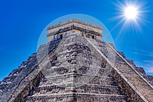 Temple Pyramid of Kukulcan El Castillo, Chichen Itza, Yucatan, Mexico, Maya civilization