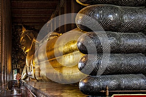 Temple of the Reclining Buddha (Wat Pho), Landmark and No. 1 tourist attractions in Thailand.