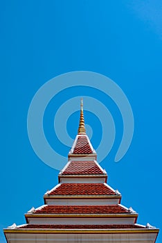 The temple roof stands out against