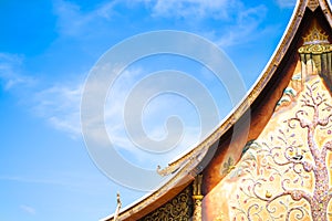 Temple roofs and bright sky thailand county asia.