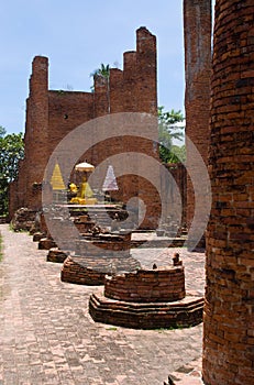 Temple ruin with Buddha in Ayuttaya, Thailand