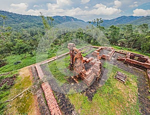Temple ruin of the My Son complex, Vietnam. Vietnam opens to tourists again after quarantine Coronovirus COVID 19