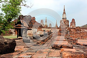 Temple ruins at Wat Phra Sri Sanphet. Ayutthaya, Thailand.