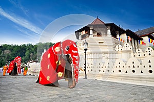 Temple of the Sacred Tooth Relic buddhist temple in the city of Kandy, Sri Lanka, Kandy photo