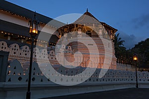 The Temple of the Sacred Tooth Relic in Kandy, Sri Lanka.