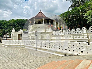 The Temple of the Sacred Tooth Relic is located in Kandy, Sri Lanka