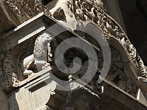 Temple of the sacred tooth relic Sri Dalada Maligawa in Kandy, Sri Lanka. Details relics Buddhist temple located in the Royal photo