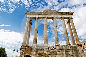 Temple of Saturn in the Roman Forum in Rome