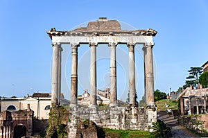 Temple of Saturn in the Roman Forum - Rome, Italy