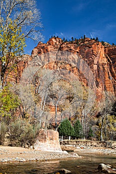 The Temple of Sinawava and Narrows hike area of Zion National Park