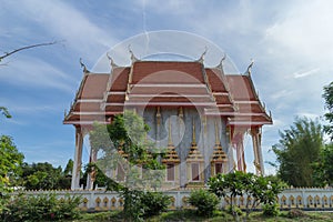 Temple with sky background under sunlight