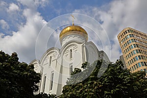 Temple of St. Nicholas the Wonderworker at the Tver outpost. Moscow, Russia