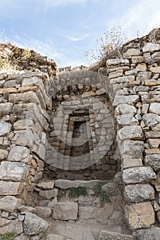 Temple of the Sun, Inca prehistoric ruins on the Isla del Sol, on the Titicaca lake