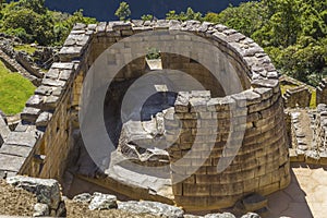 Temple of the Sun Machu Picchu ruins Cuzco Peru