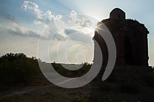 Temple at sunset photo