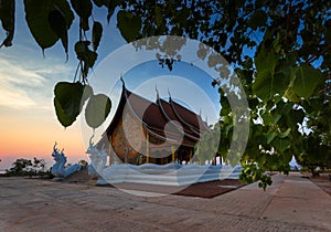 Temple with sunset