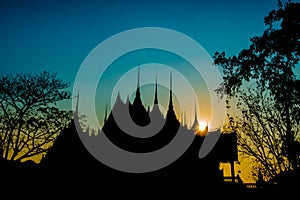 Temple in ThaiLand, Silhouette Photography.