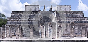 The Temple of a Thousand Warriors at Chichen Itza ruins, Maya ci