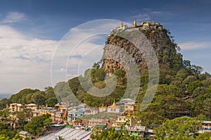 Temple on top of a mountain Popa, Mount Popa, MyanmarBurma