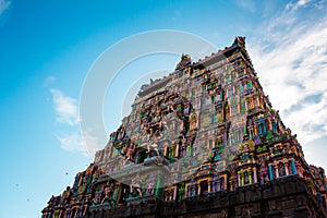 Temple tower of Thillai Nataraja Temple, also referred as the Chidambaram Nataraja Temple, is a Hindu temple