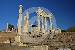 The Temple of Traianus in Pergamon Acropolis.