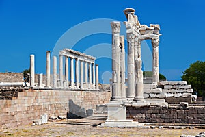 Temple of Trajan at Acropolis of Pergamon in Turkey