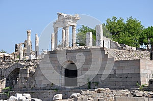 Temple of Trajan from the Sanctuary of Athena Pergamum Bergama Izmir Turkey