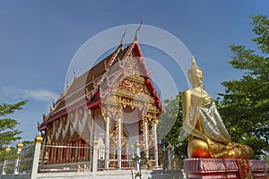 Temple with tree and buddha statue