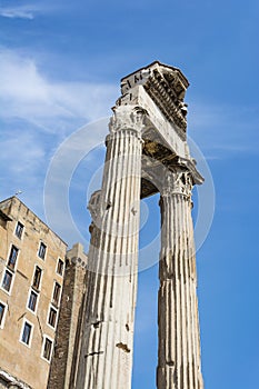 Temple of Vespasian and Titus in Roman Forum, Rome