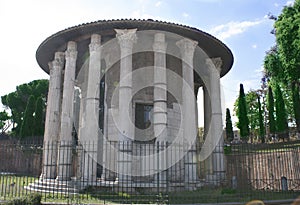 Temple of vesta in Rome . frontal view