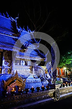 Temple Wat Si Supan vertical night photo