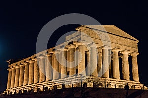 Temples in Agrigento night in Sicily - Italy