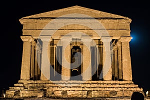 Temples in Agrigento night in Sicily - Italy