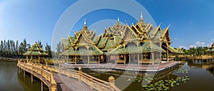 Temples in Ancient City Muang Boran in Bangkok Thailand